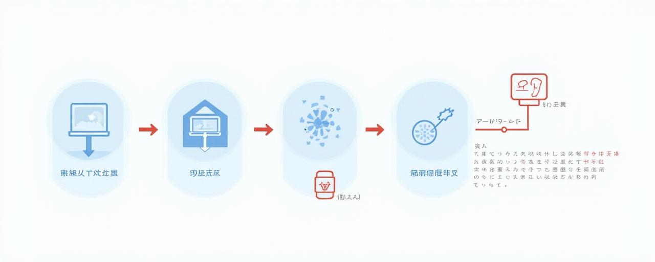 発見、戦略、実行、最適化の4つのステップを示すインフォグラフィック